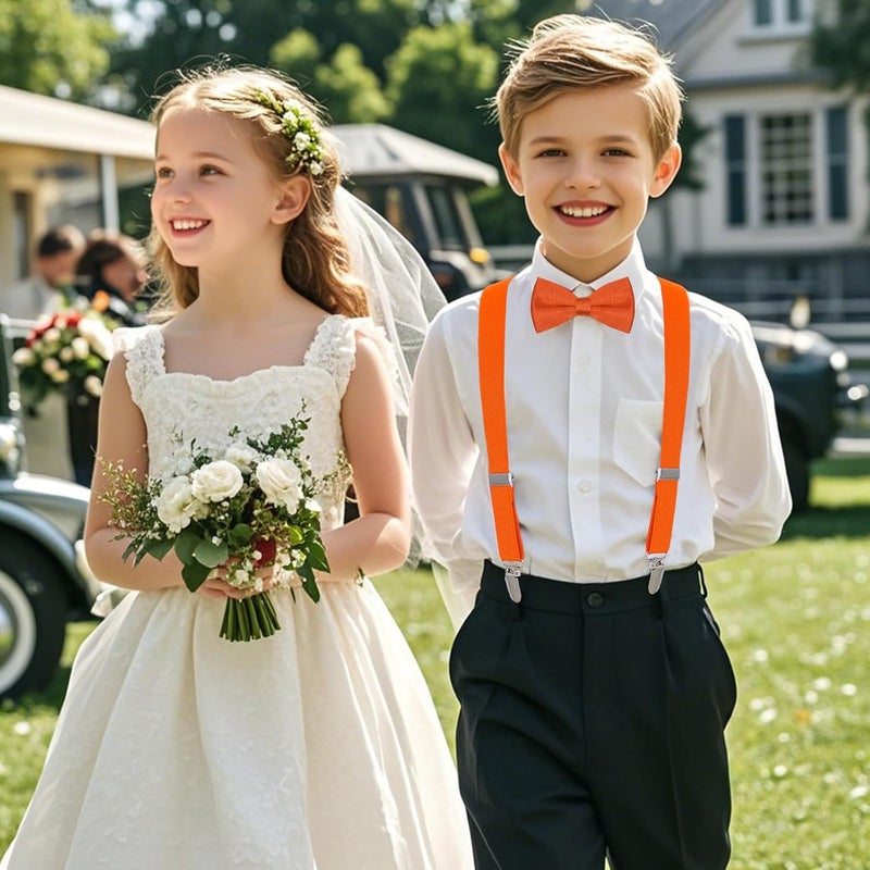 Topbuti Kids Boys Suspenders Bowtie Sets Adjustable Suspenders and Pre-tied Bow Tie with 4 Strong Metal Clips for Boys Girls - Image 5